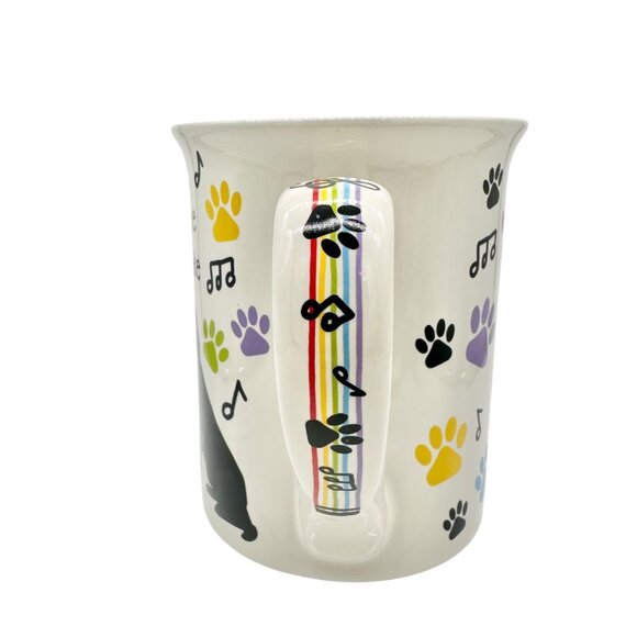 Dog-Themed Ceramic Mug With Colorful Paw Prints & Notes I’ll be Watching You - Picture 4 of 6